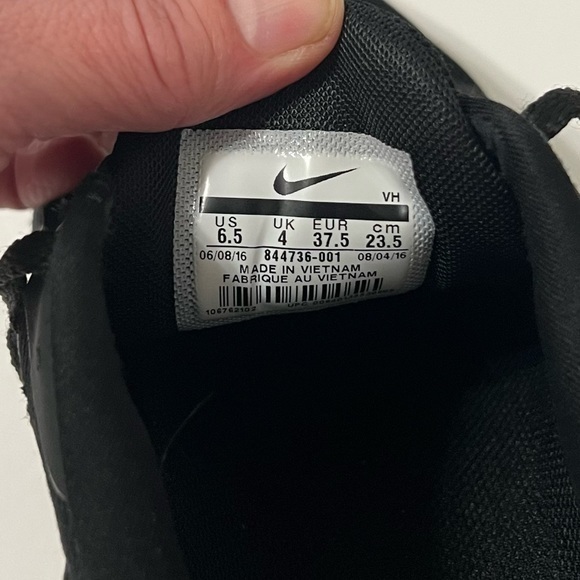 Nike Lunarstelos Black Sneakers Size 6.5 - Picture 6 of 6